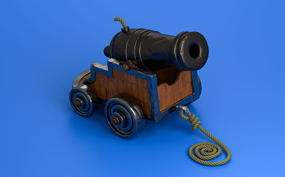 Pirate Cannon — 3D Prop Design & Render