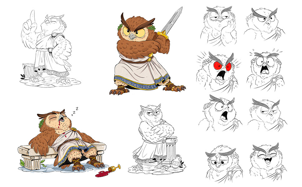 Greek Warrior Owl